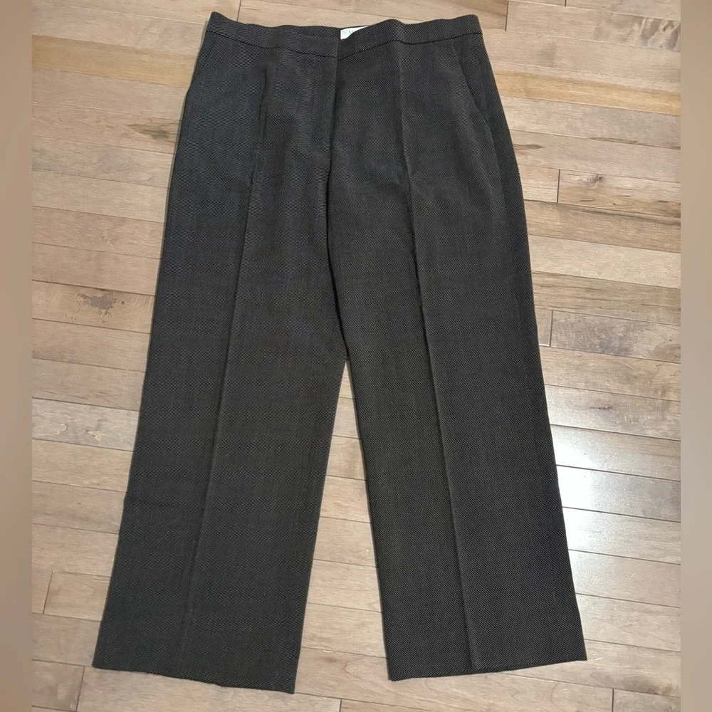 MaxMara Striped Work Pants / Suit Pants / Trousers size 14 black and Tan - Picture 1 of 11